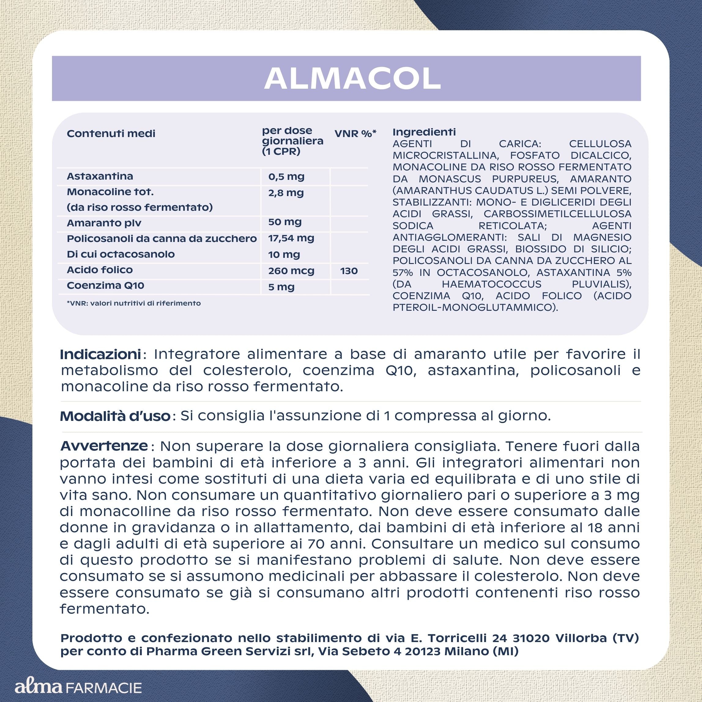 ALMACOL COLESTEROLO