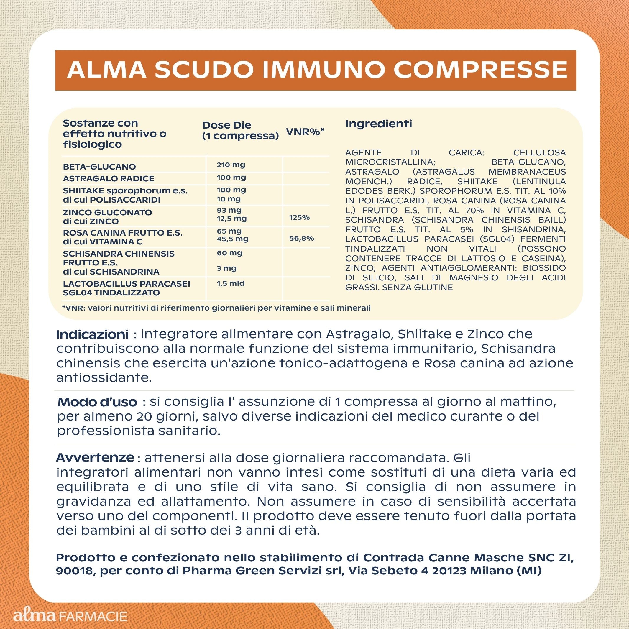 ALMA SCUDO IMMUNO COMPRESSE