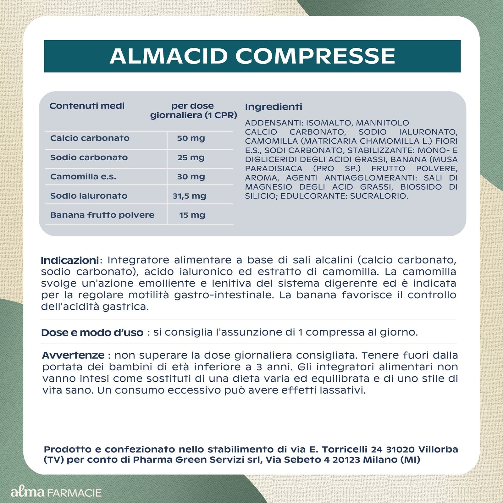 ALMACID ACIDITÀ COMPRESSE